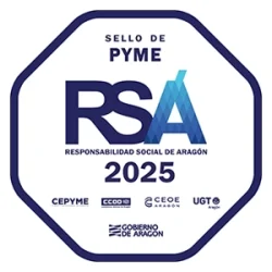 Imagen del sello RSA que reconoce el compromiso de Kalfrisa con la responsabilidad social empresarial en Aragón