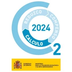 Sello Huella de Carbono “Cálculo” del MITECO, certificación por el cálculo y registro de emisiones de CO₂.